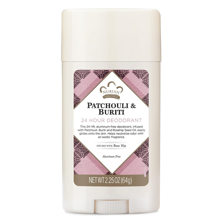 Nubian Heritage Deodorant, Patchouli & Buriti, 2.25 oz