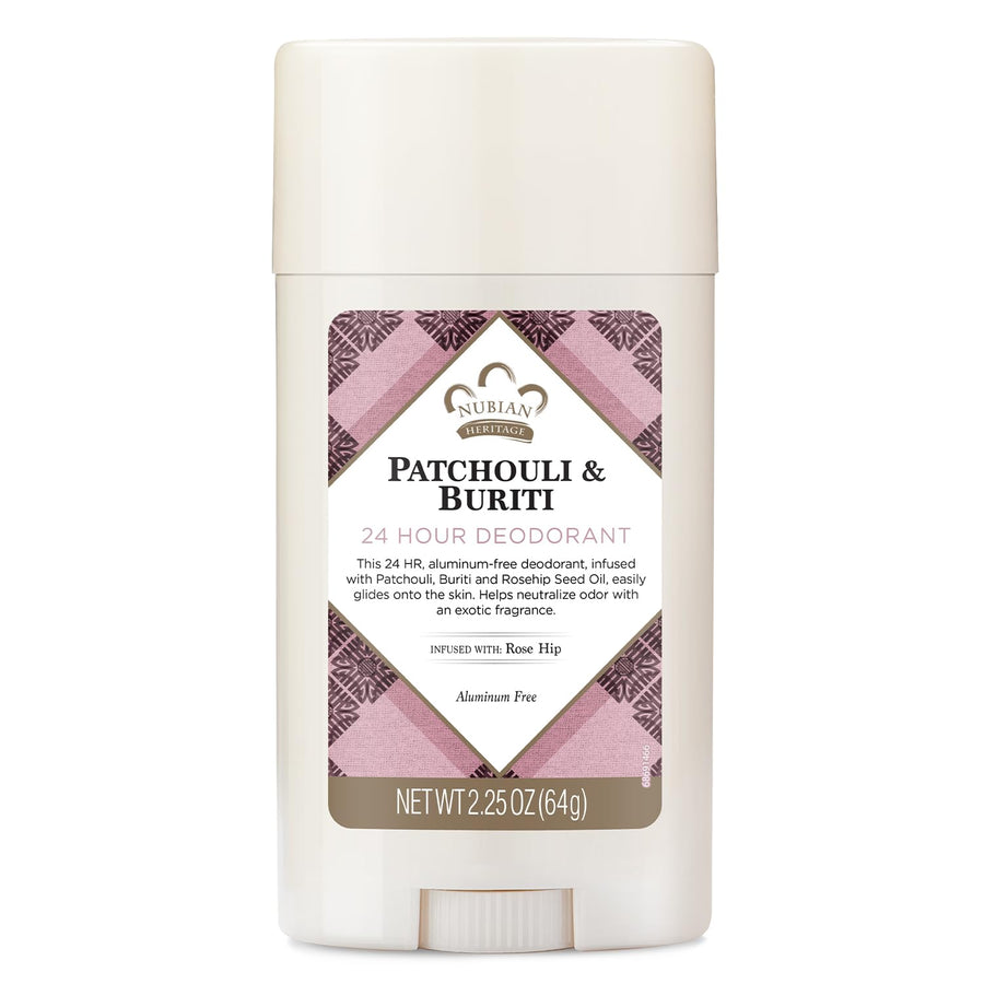 Nubian Heritage Deodorant, Patchouli & Buriti, 2.25 oz