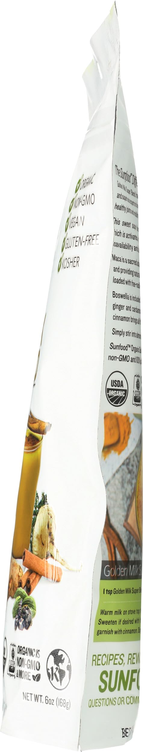 Sunfood Superfoods Golden Milk Super Blend, Organic, 6 oz