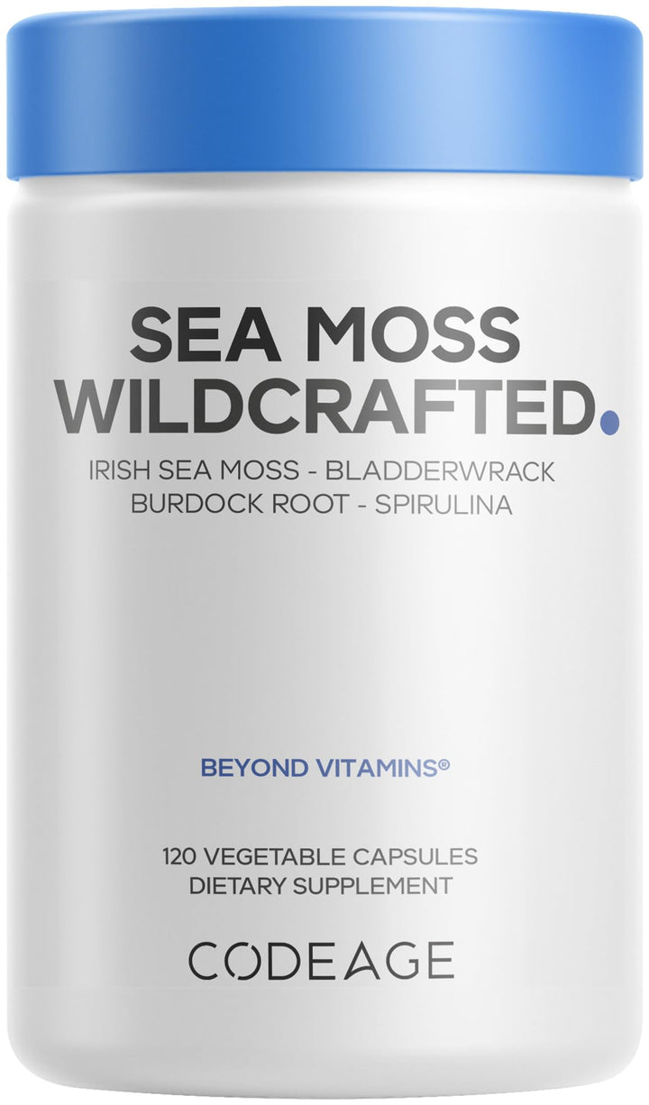 Codeage Irish Sea Moss, Spirulina, Bladderwrack, Burdock Root, 120 Count