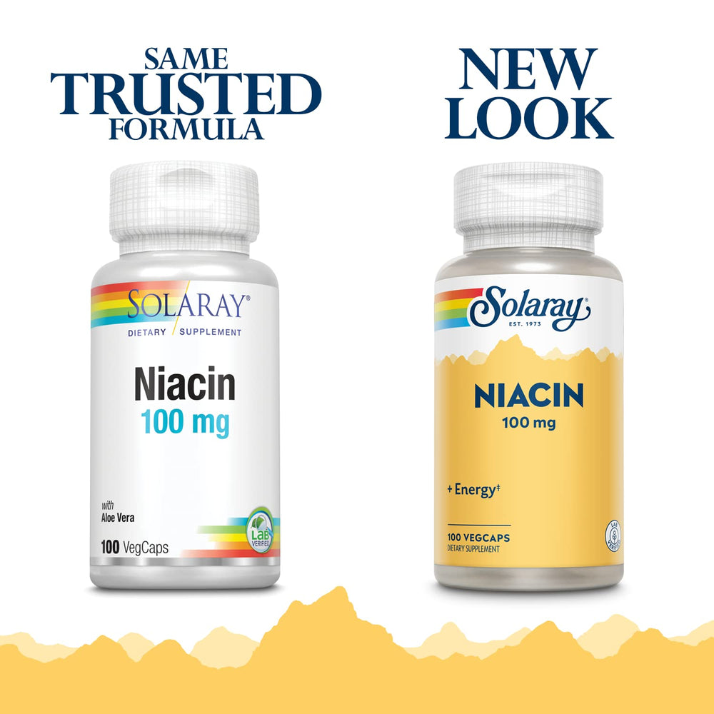 SOLARAY Niacin 100 mg Capsules, 100 Count