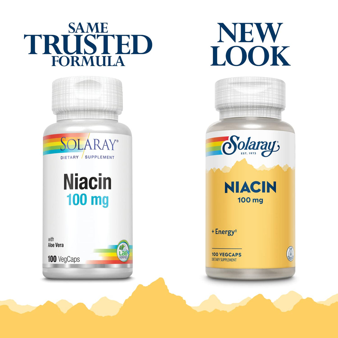 SOLARAY Niacin 100 mg Capsules, 100 Count
