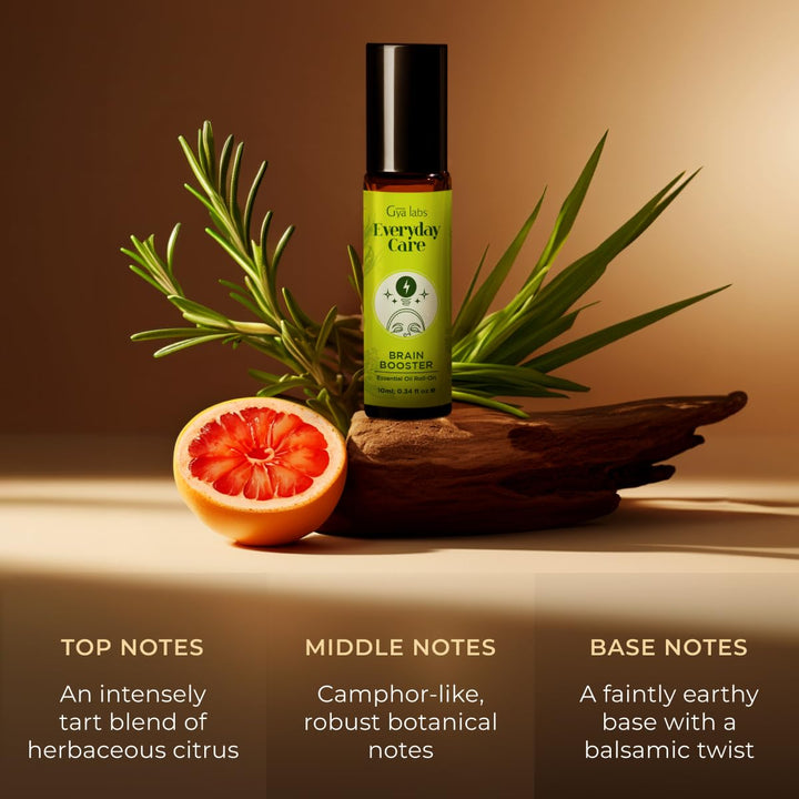 Gya Labs Brain Booster Essential Oil Roll-On, 0.34 fl oz
