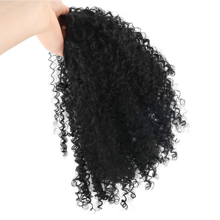 YITI Afro Curly Drawstring Ponytail Extension, Black, 1 Count