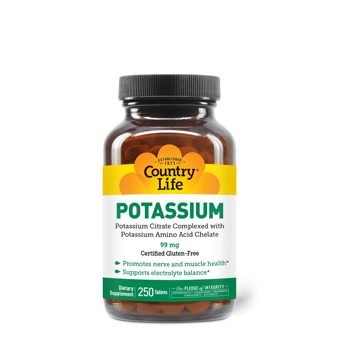 Country Life Potassium, 99 mg, 250 Count