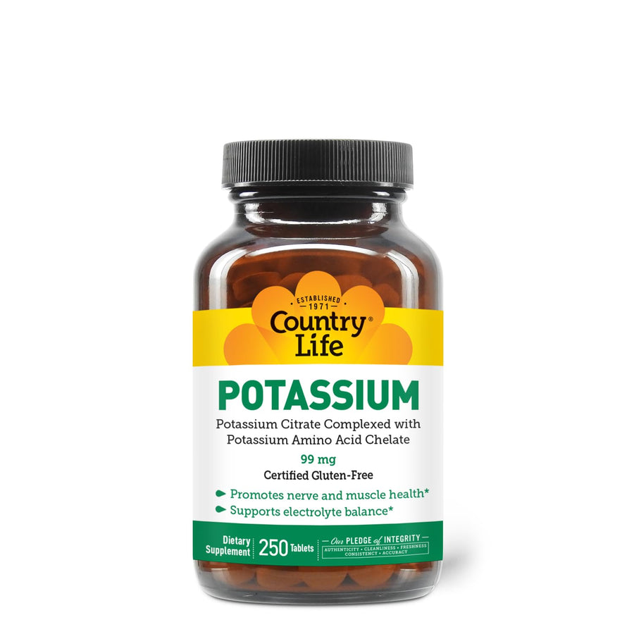 Country Life Potassium, 99 mg, 250 Count