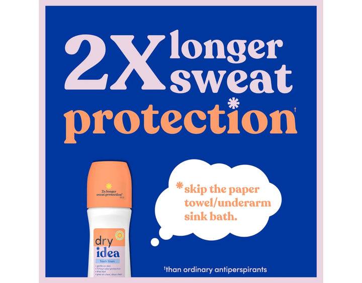 Dry Idea Roll-On Antiperspirant Deodorant, Fresh Linen, 3.25 oz, Pack of 2