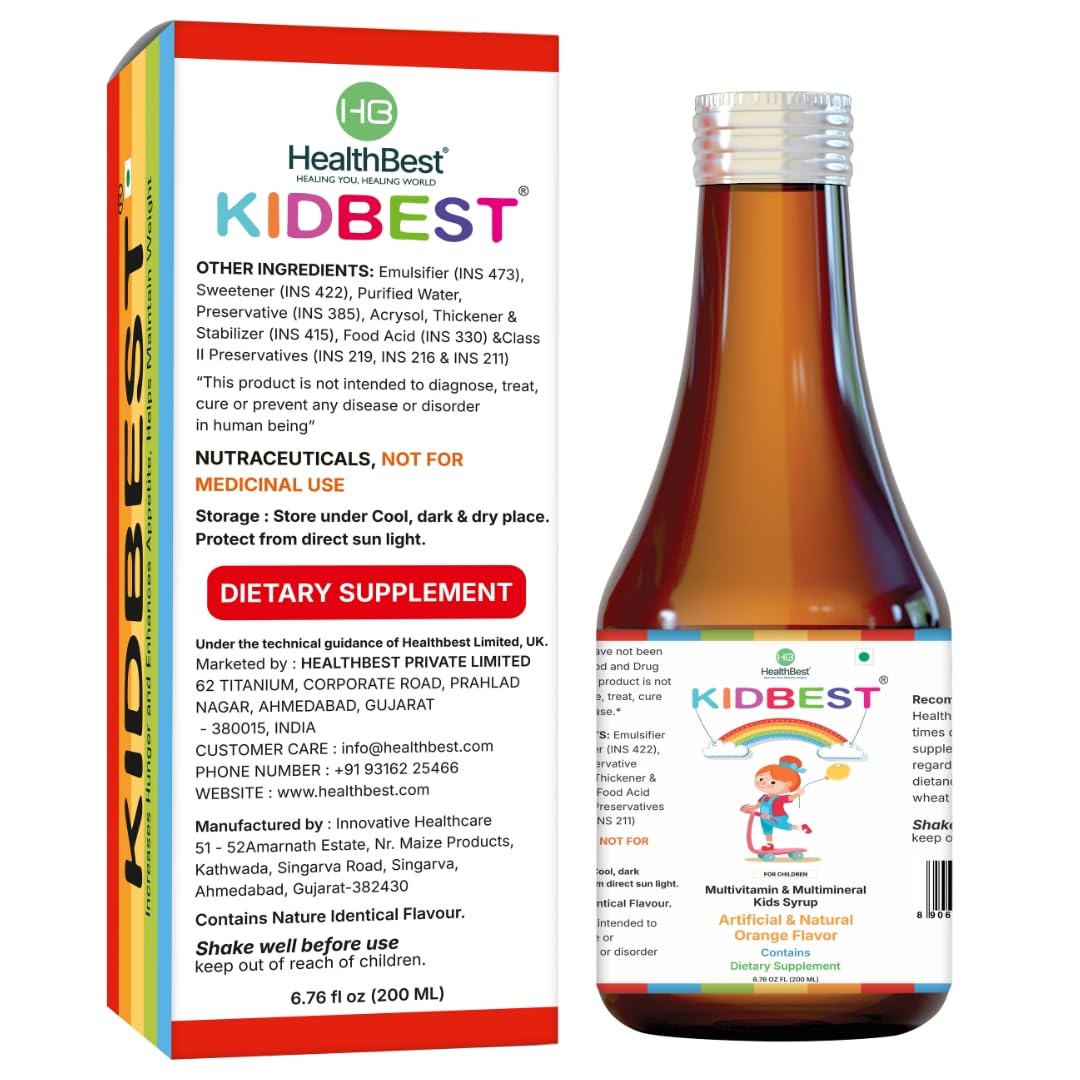HealthBest Kidbest Multivitamin Syrup, 200 ml