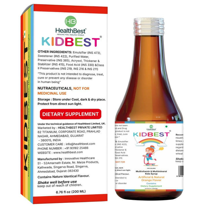 HealthBest Kidbest Multivitamin Syrup, 200 ml