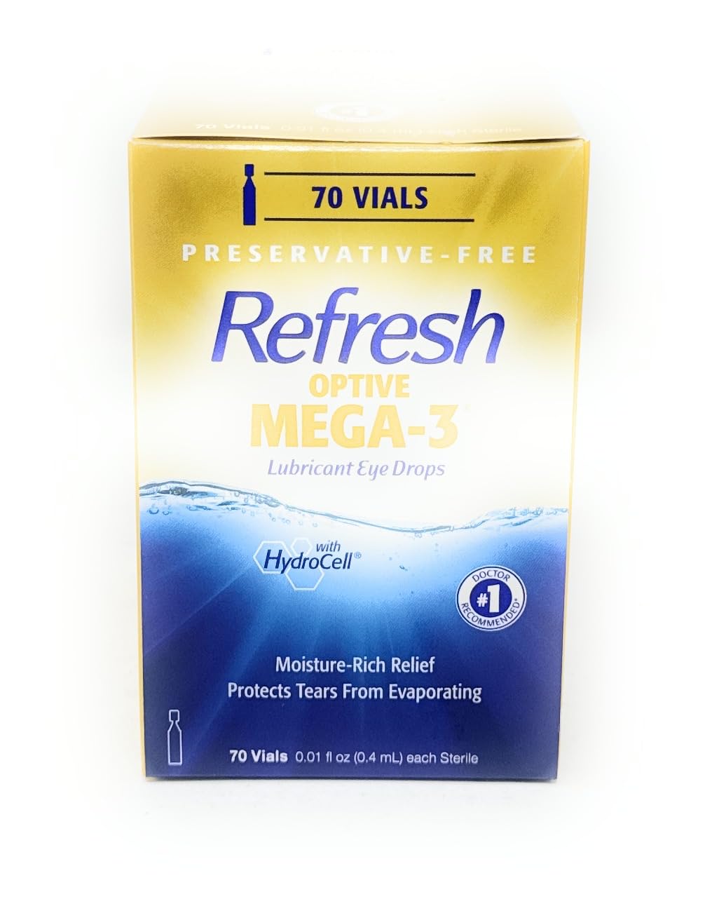 Refresh Optive Mega-3 Lubricant Eye Drops, 70 Count
