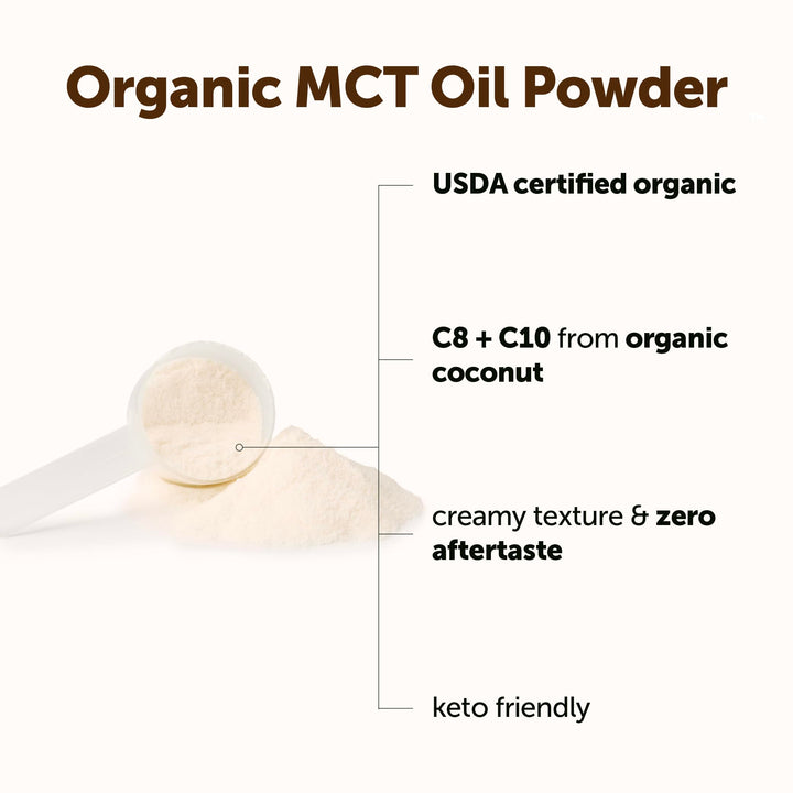 Micro Ingredients Organic MCT Oil Powder With Prebiotic Fiber, 1 lb