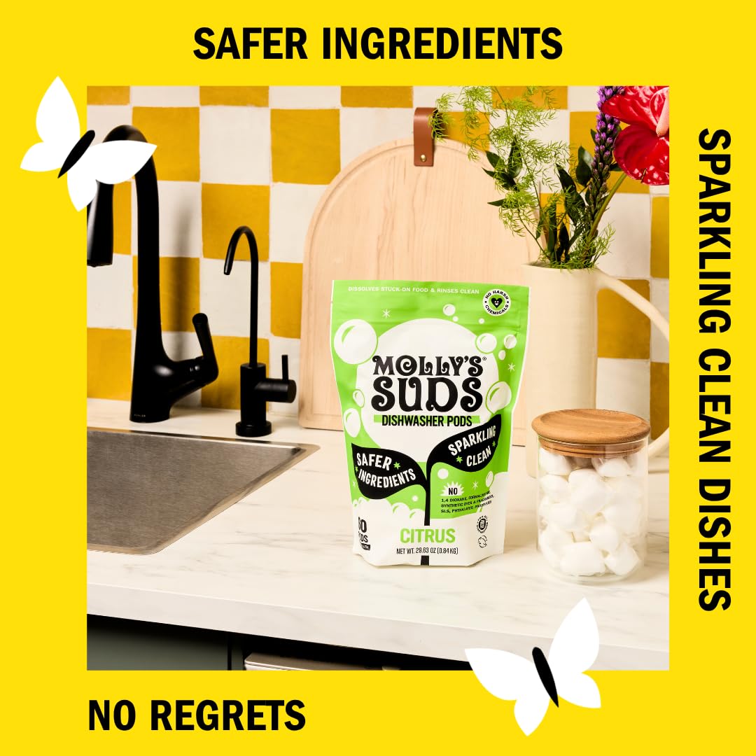 Molly's Suds Dishwasher Pods, Citrus, 60 Count