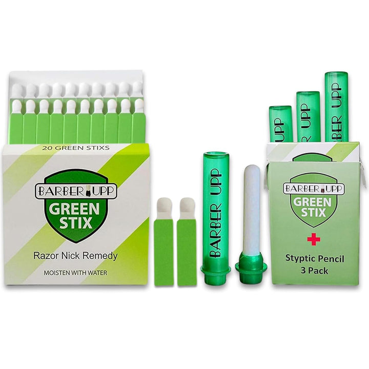 BARBERUPP Green Stix And Styptic Pencil Set, 3 Count, 20 Count