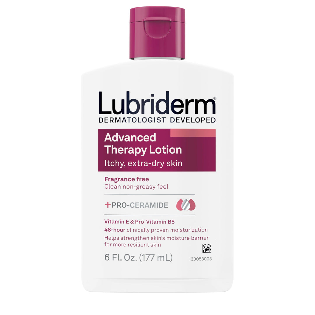 Lubriderm Advanced Therapy Moisturizing Lotion, Fragrance-Free, 6 fl oz