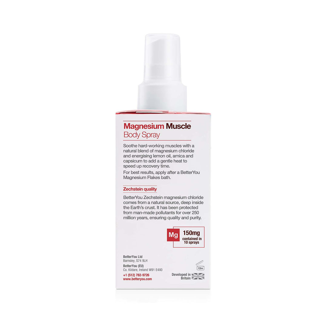 BetterYou Magnesium Muscle Body Spray, 3.38 fl oz