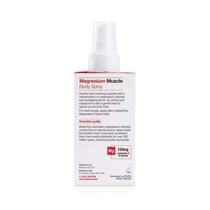 BetterYou Magnesium Muscle Body Spray, 3.38 fl oz