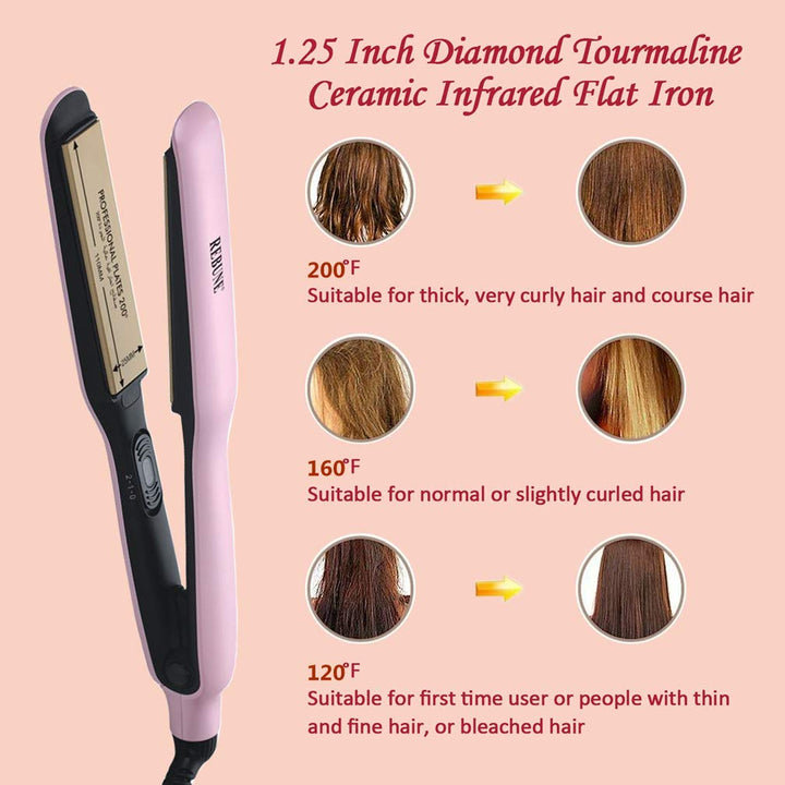 REBUNE RE-2062 Elegance Hair Straightener, Pink