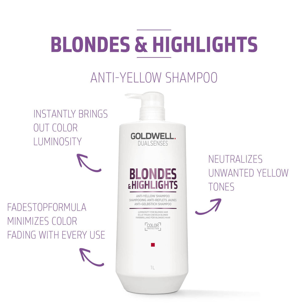Goldwell Dualsenses Blonde And Highlights Anti-Yellow Shampoo, 1000 ml
