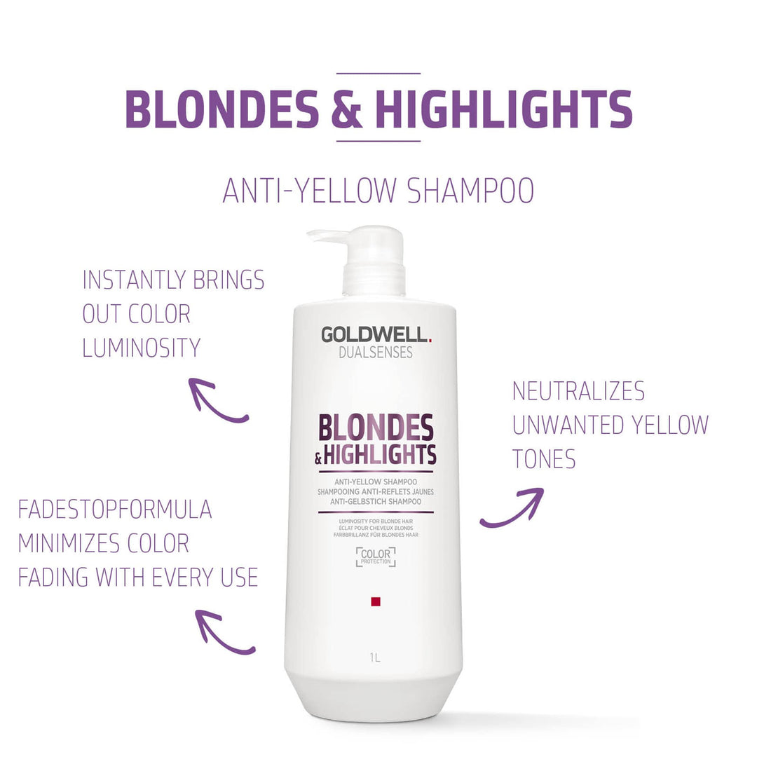 Goldwell Dualsenses Blonde And Highlights Anti-Yellow Shampoo, 1000 ml