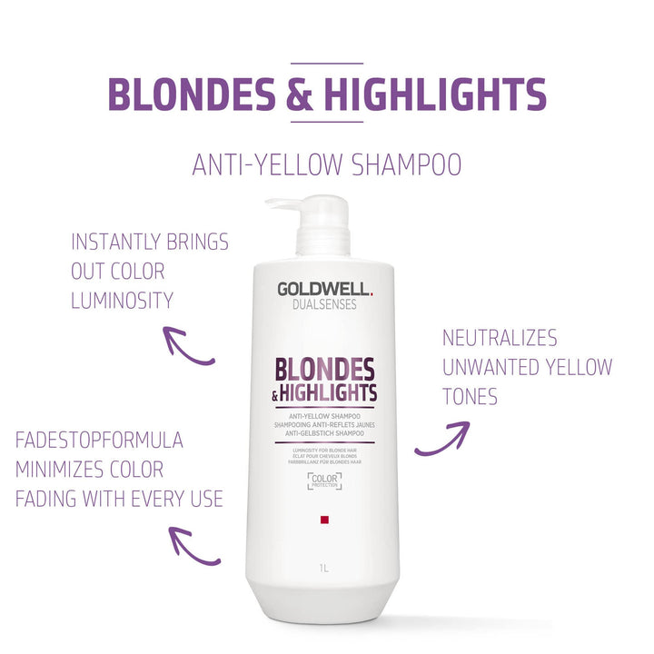 Goldwell Dualsenses Blonde And Highlights Anti-Yellow Shampoo, 1000 ml
