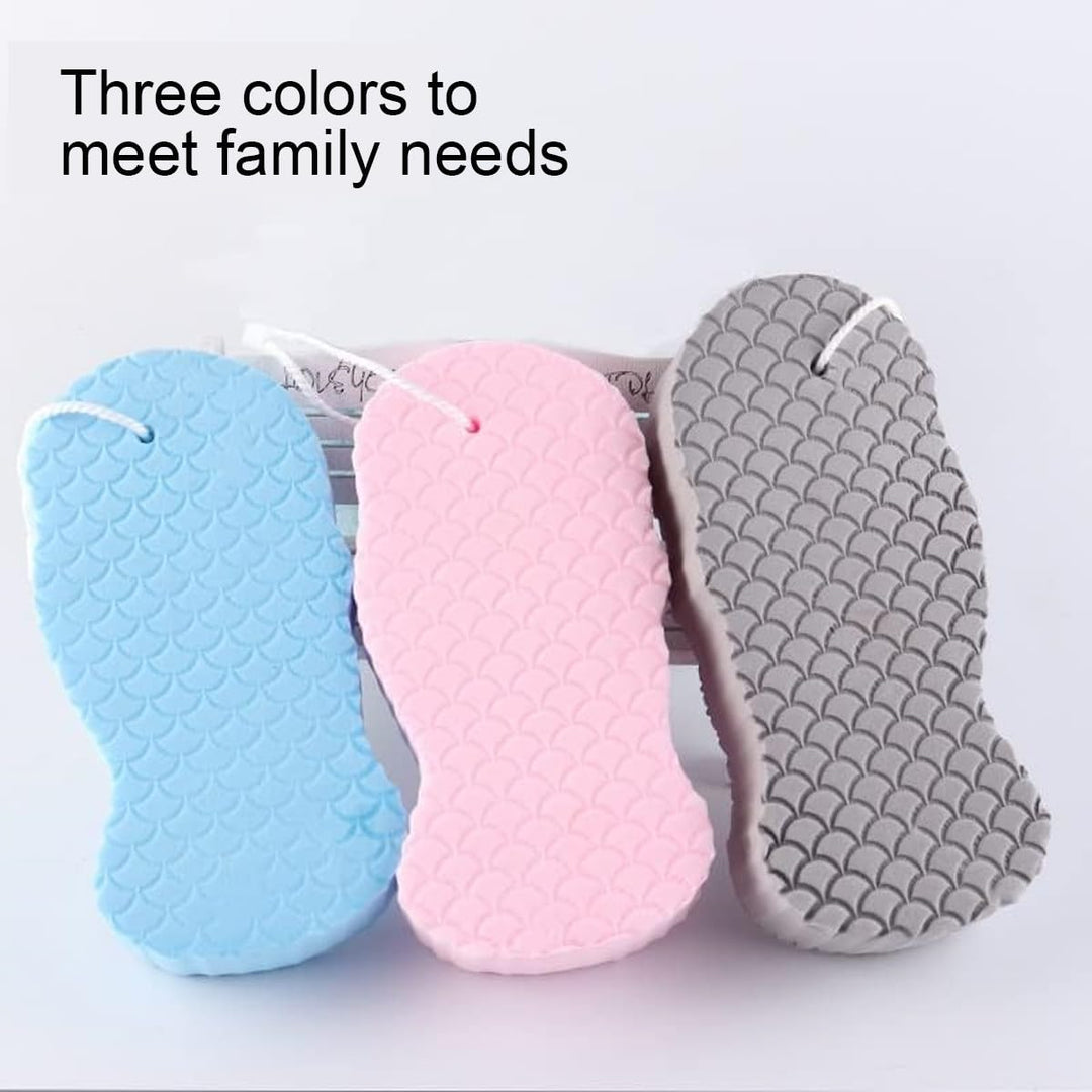WFWJ Magic Exfoliating Bath Sponge, Blue Pink Gray, 3 Count