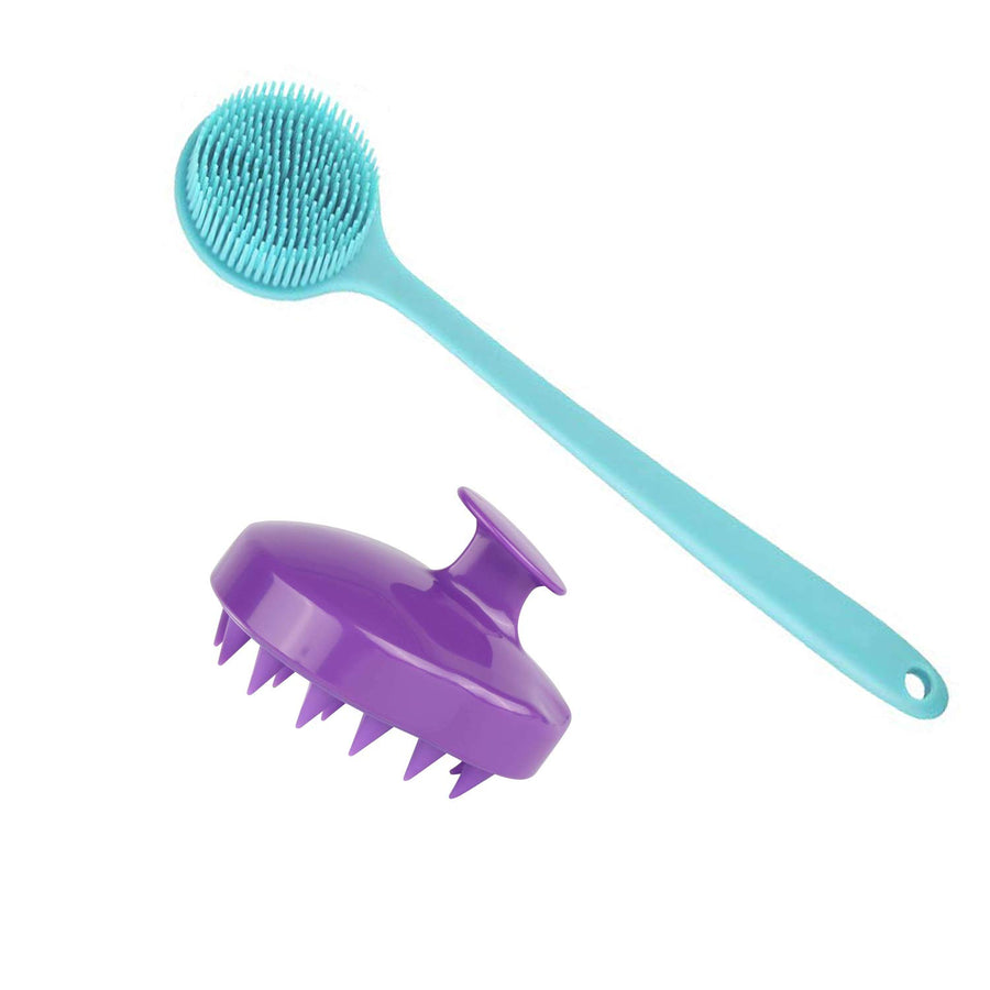 Cinlitek Silicone Back Scrubber And Scalp Massager Brush, 2 Count