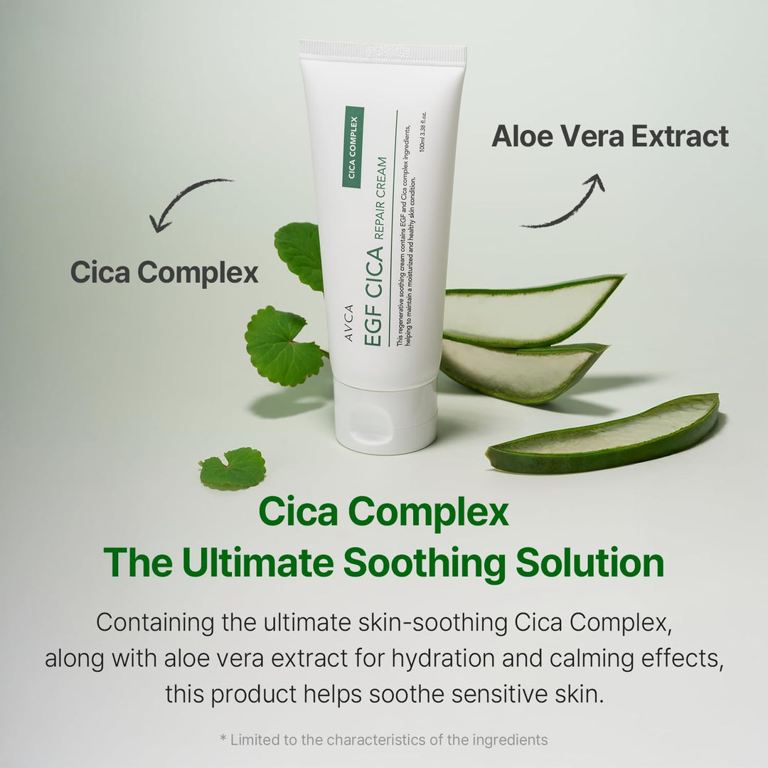 AVCA EGF Cica Repair Cream, Fragrance-Free, 100 ml