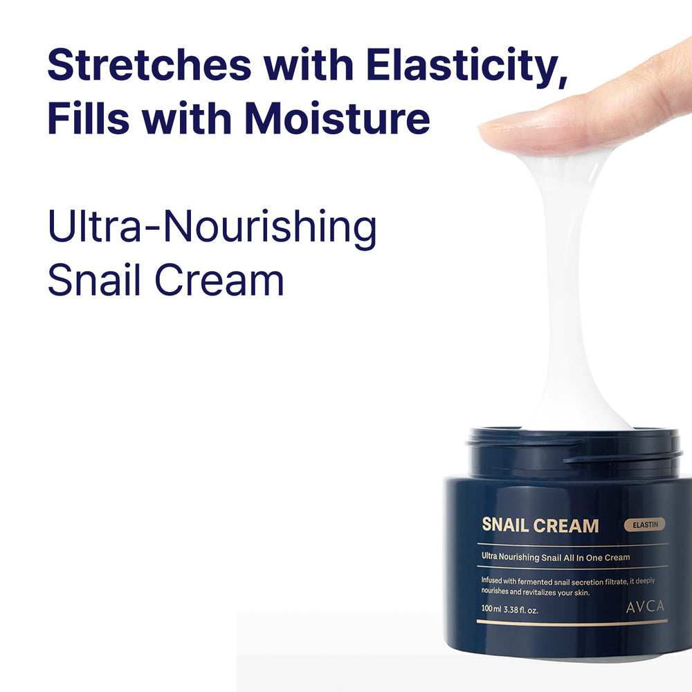 AVCA Snail Mucin Face Cream Moisturizer, 100 ml