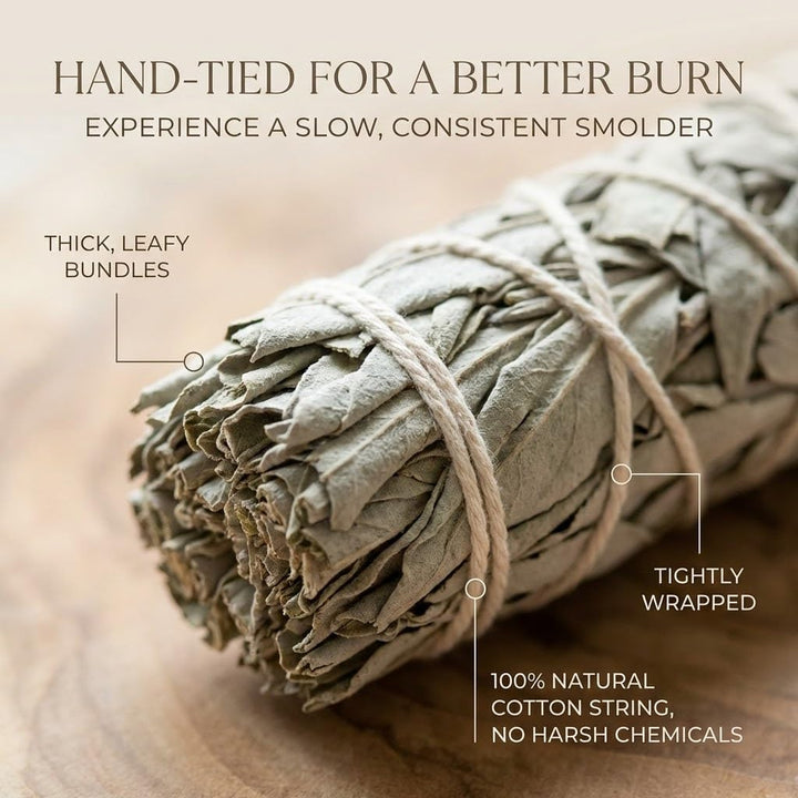New Age Smudges and Herbs California Mini Sage Wands, White, 4 in, Pack of 3