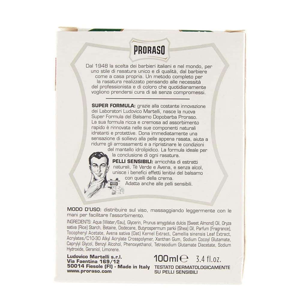 Proraso White Aftershave Conditioner, Sensitive Skin, 100 ml