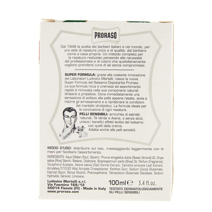 Proraso White Aftershave Conditioner, Sensitive Skin, 100 ml