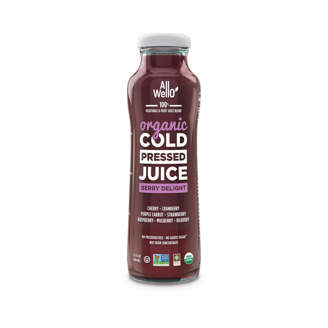 ALLWELLO Organic Berry Delight Juice, 12 Count