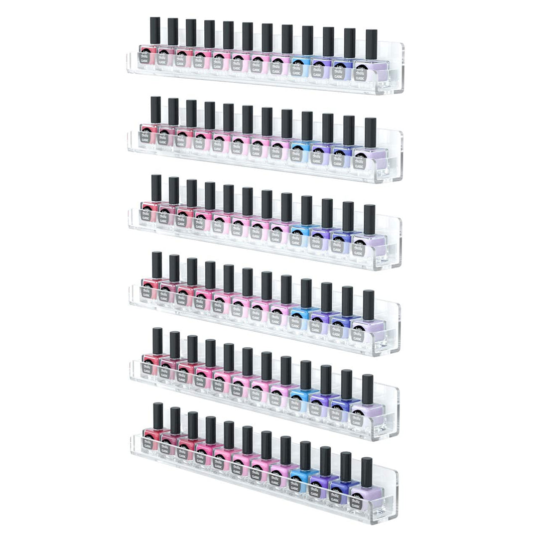 FEMELI Acrylic Nail Polish Rack And Organiser, Clear, 6 Count