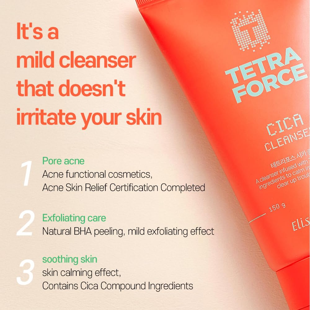 EC Elishacoy Tetraforce Cleanser, Tea Tree & Centella Asiatica, 150 ml
