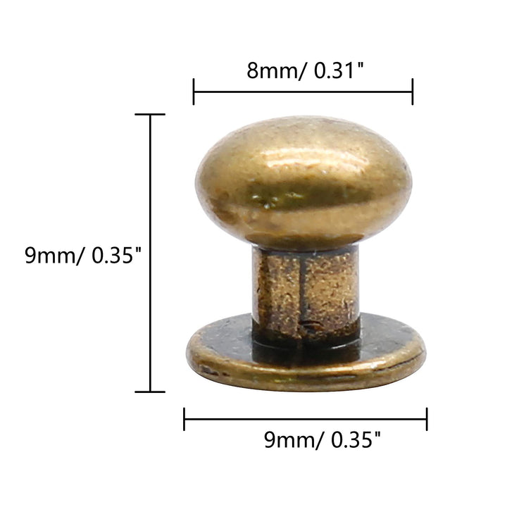 Kyuionty Chicago Screws Round Phillips Head Button Stud, Bronze, 36 Count