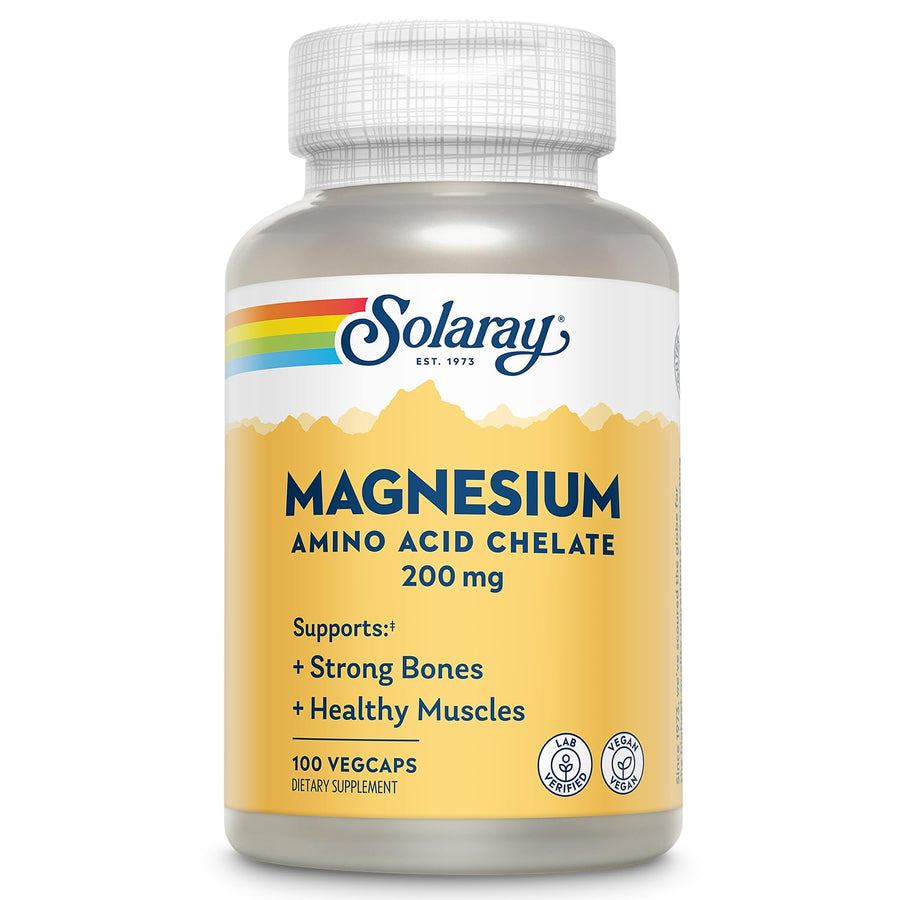SOLARAY Magnesium Capsules, 200 mg, 100 Count