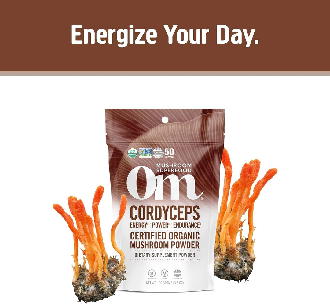 Om Mushroom Superfood Cordyceps Organic Mushroom Powder, 100 g