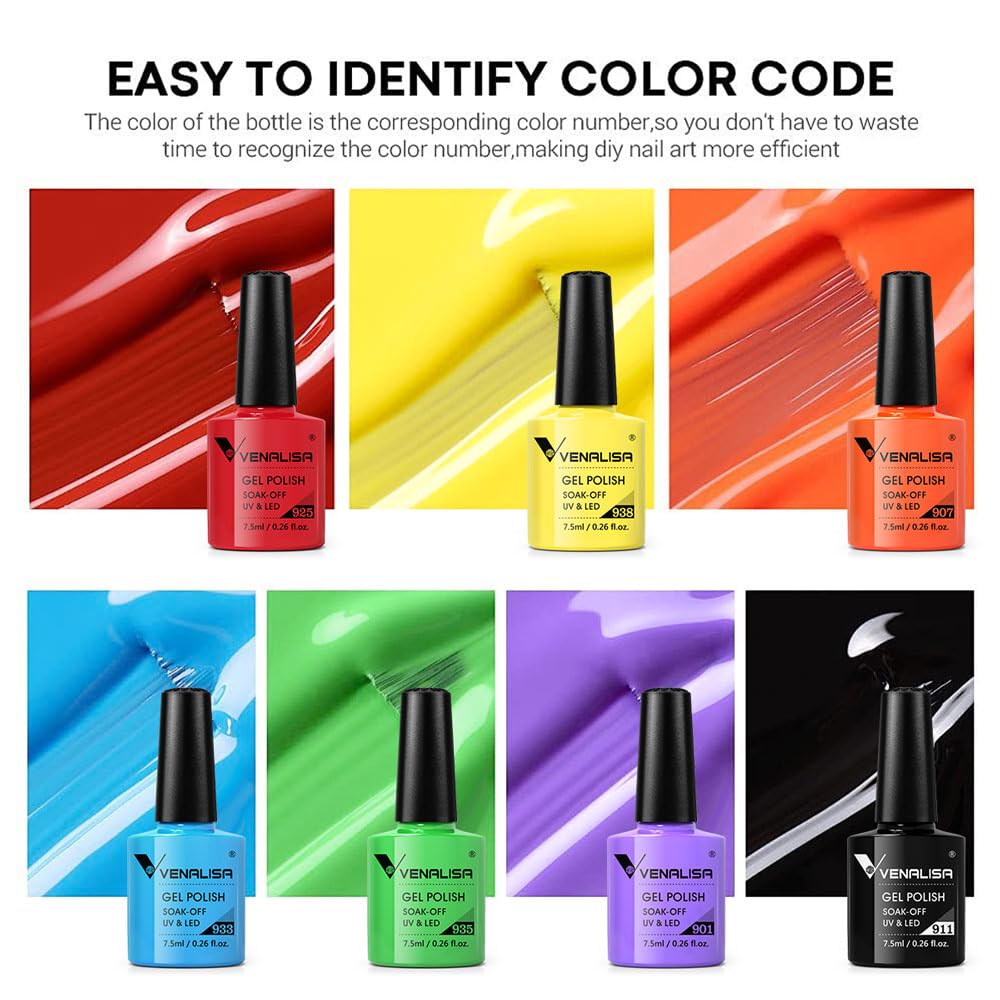 V Venalisa Gel Nail Polish Kit, VIP3 Set, 65 Count