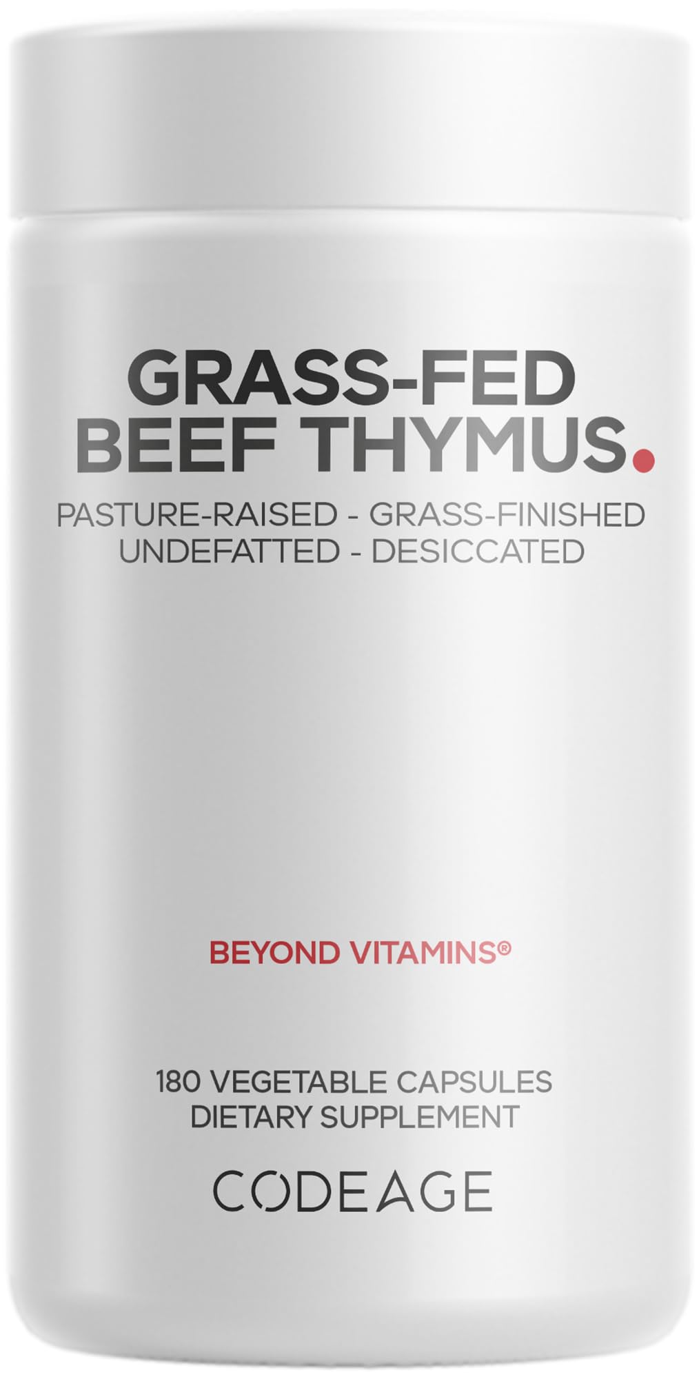 Codeage Grass Fed Beef Thymus Supplement, 180 Count