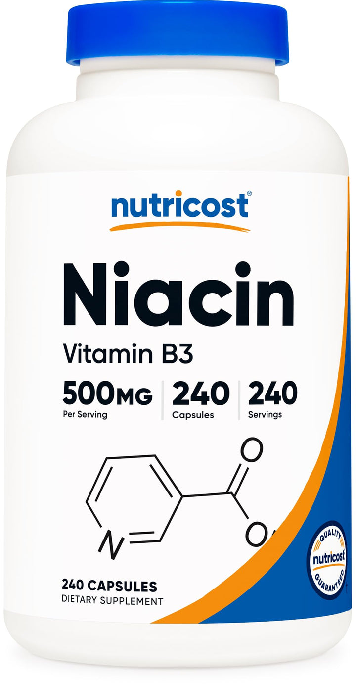 Nutricost Niacin Vitamin B3, 500 mg, 240 Count