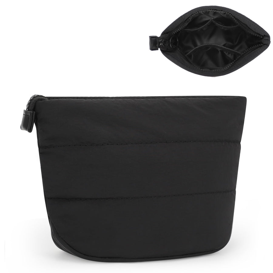 Relavel Travel Makeup Bag, Black, Small