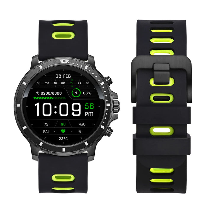 WOCCI Bicolor Watch Band, Black-Spring Green, 18mm