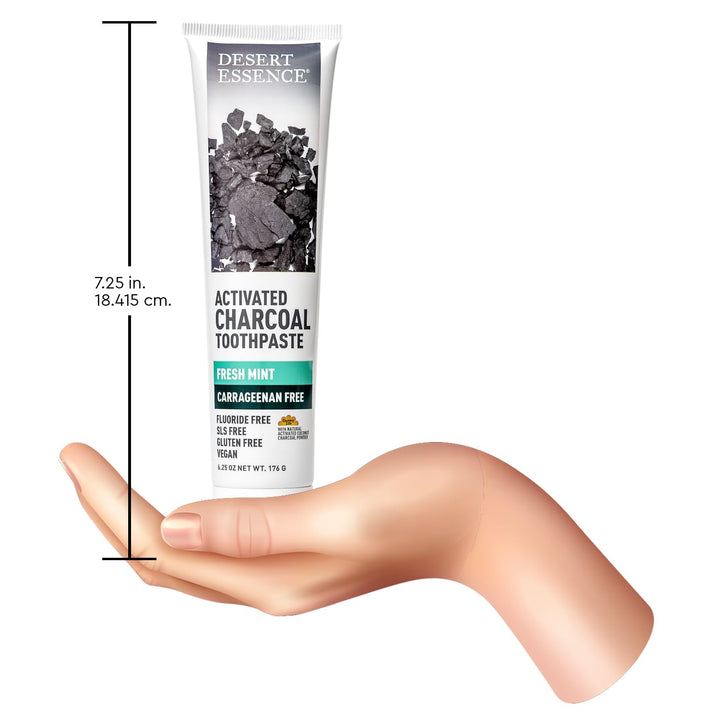 Desert Essence Activated Charcoal Toothpaste, Fluoride Free, 6.25 oz