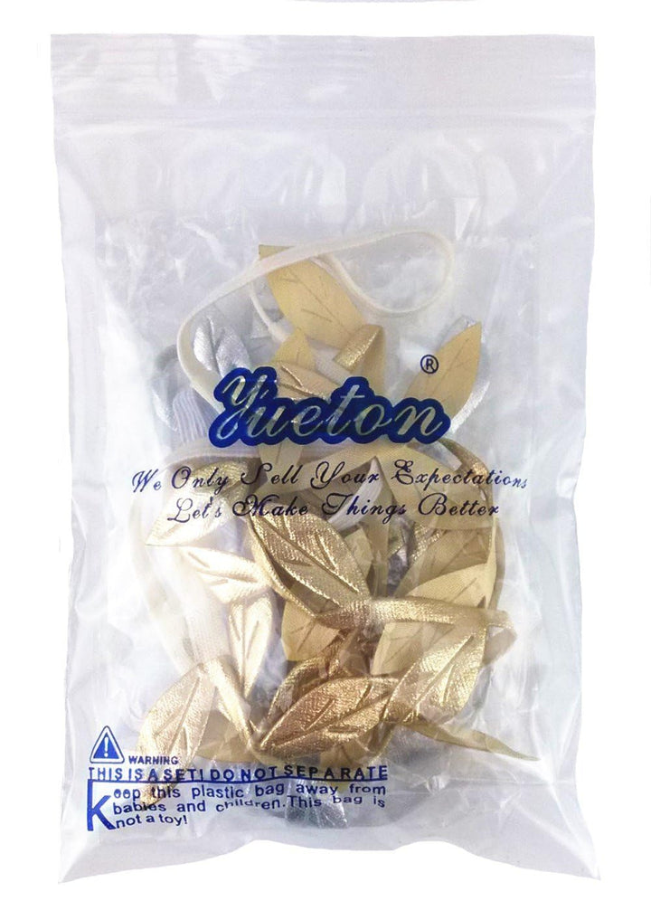 yueton Leaf Headbands, Gold and Silver, 4 Count
