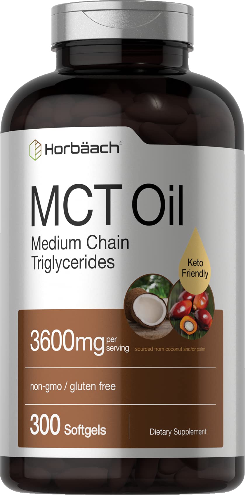 Horbäach MCT Oil Softgels, 3600 mg, 300 Count