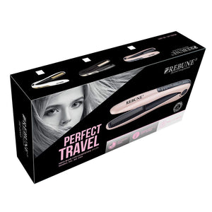 REBUNE Ceramic Hair Straightener RE-2203, Wireless Mini Rechargeable, USB