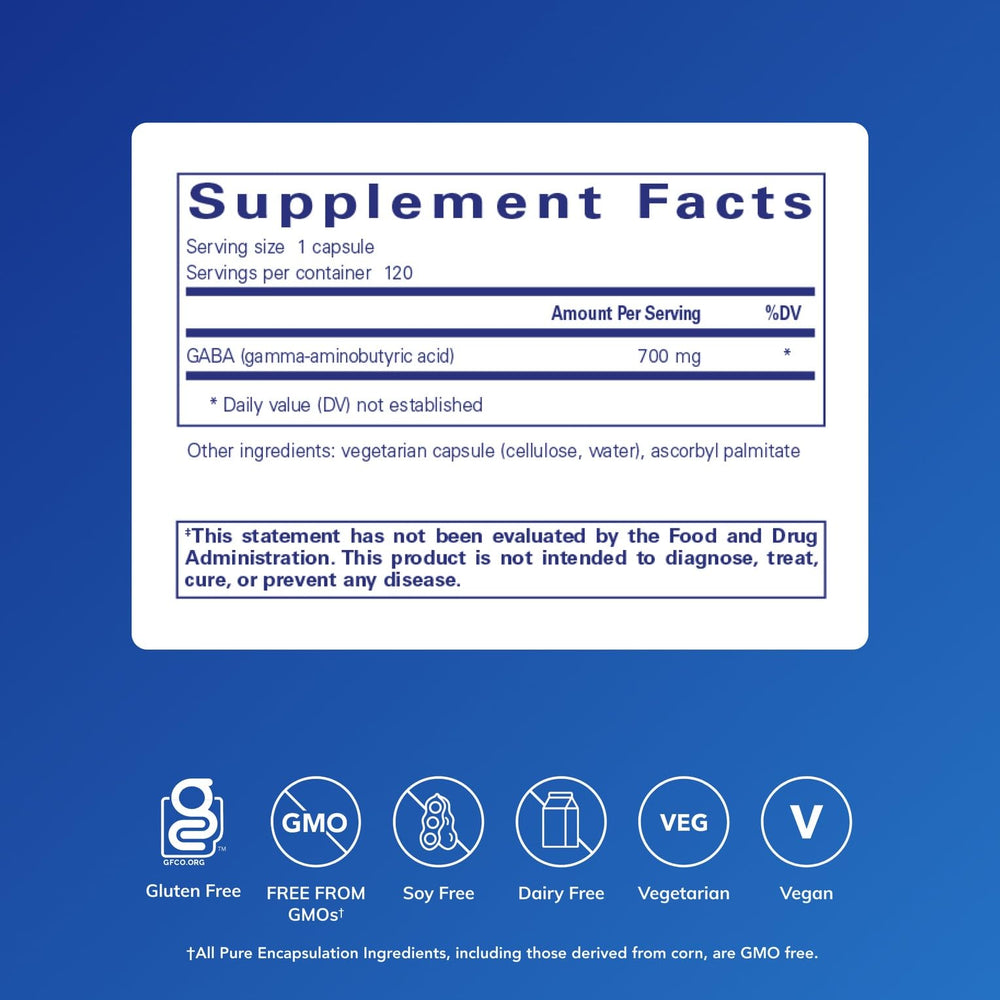 Pure Encapsulations GABA, 120 Count