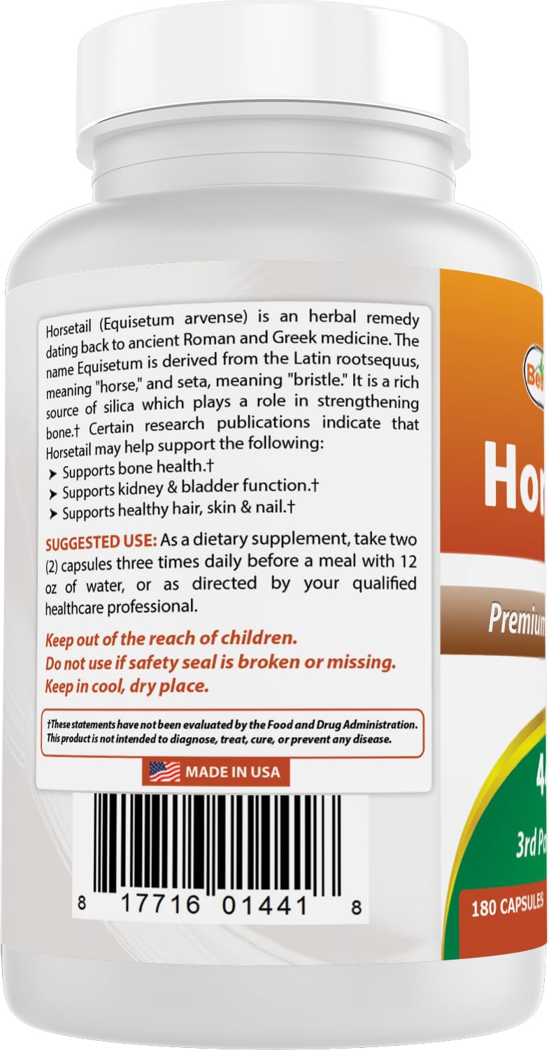 Best Naturals Horsetail, 440 mg, 180 Count