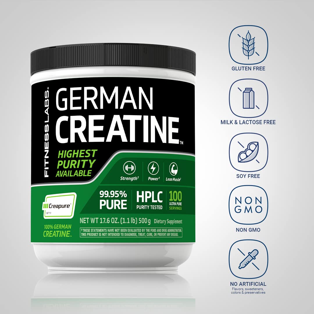 Fitness Labs German Creatine Monohydrate Powder, Unflavored, 500 g