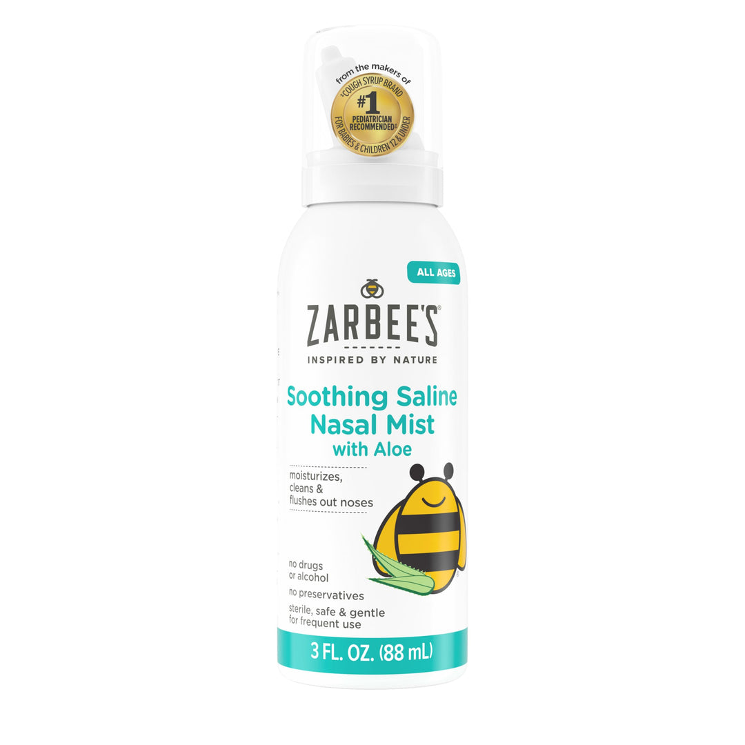 Zarbee's Soothing Saline Nasal Mist And Spray, Aloe, 3 fl oz